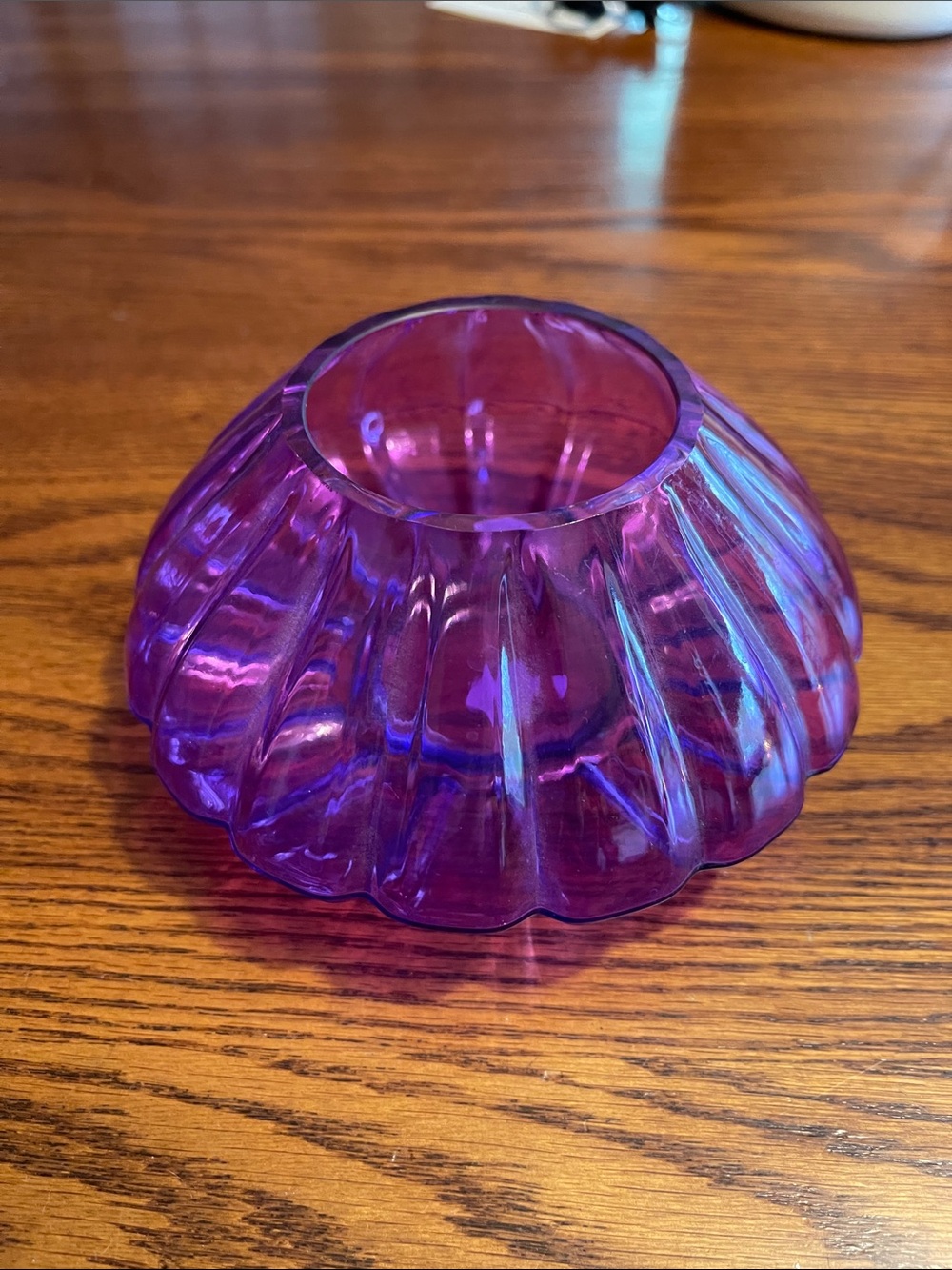 Glass tea light holder  - Purple Decorative Home Accent